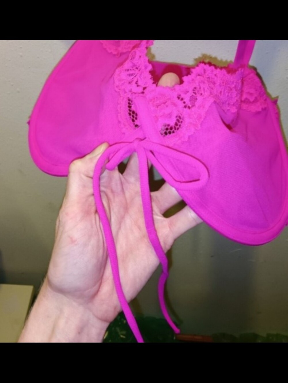 NWT Fushia Pink SKIMS Unlined Lace Bra 38DDD - Picture 3 of 8